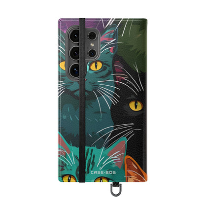 Kat Raster Neon - Samsung S24 Ultra Case - Portemonnee