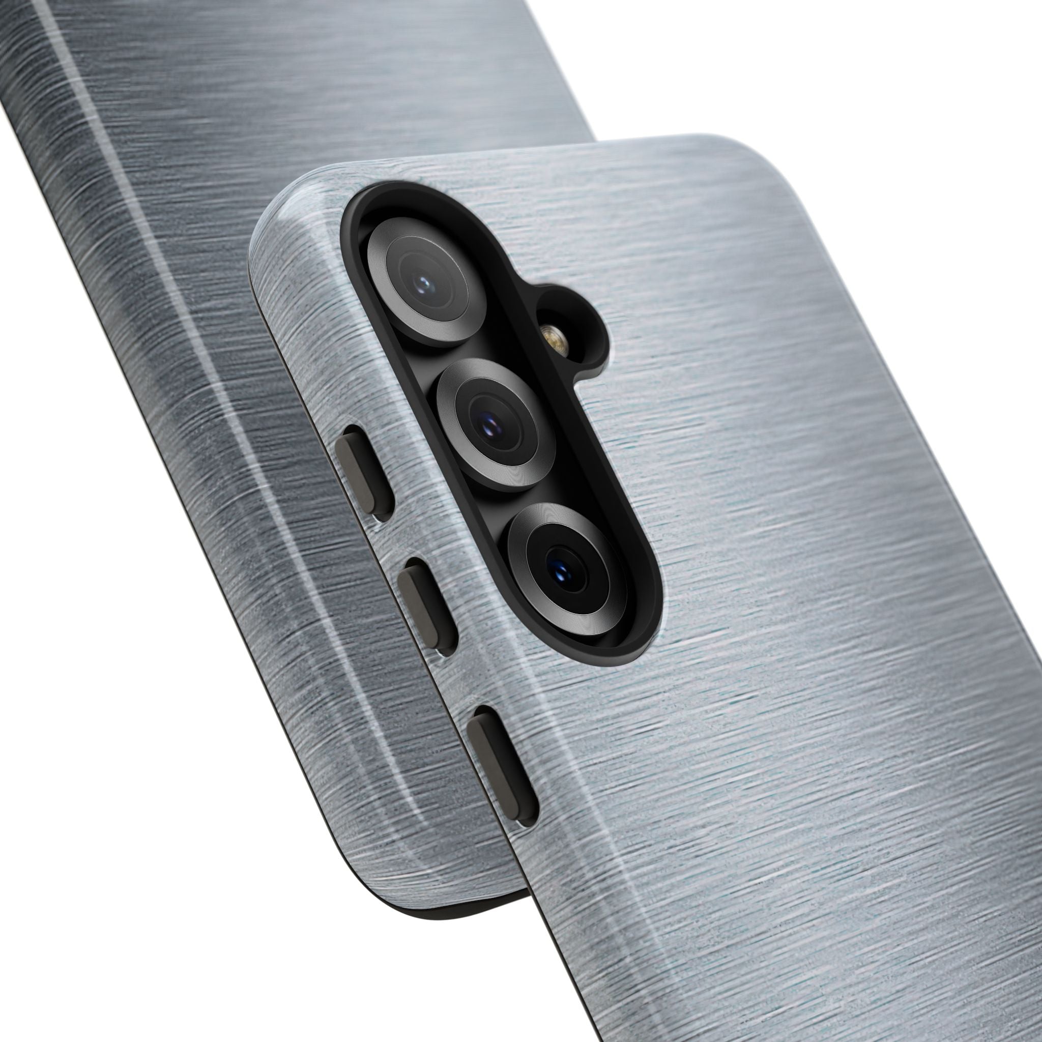 Silver Tough Phone Case for Samsung - Satin Chrome Grain