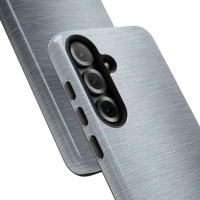 Silver Tough Phone Case for Samsung - Satin Chrome Grain