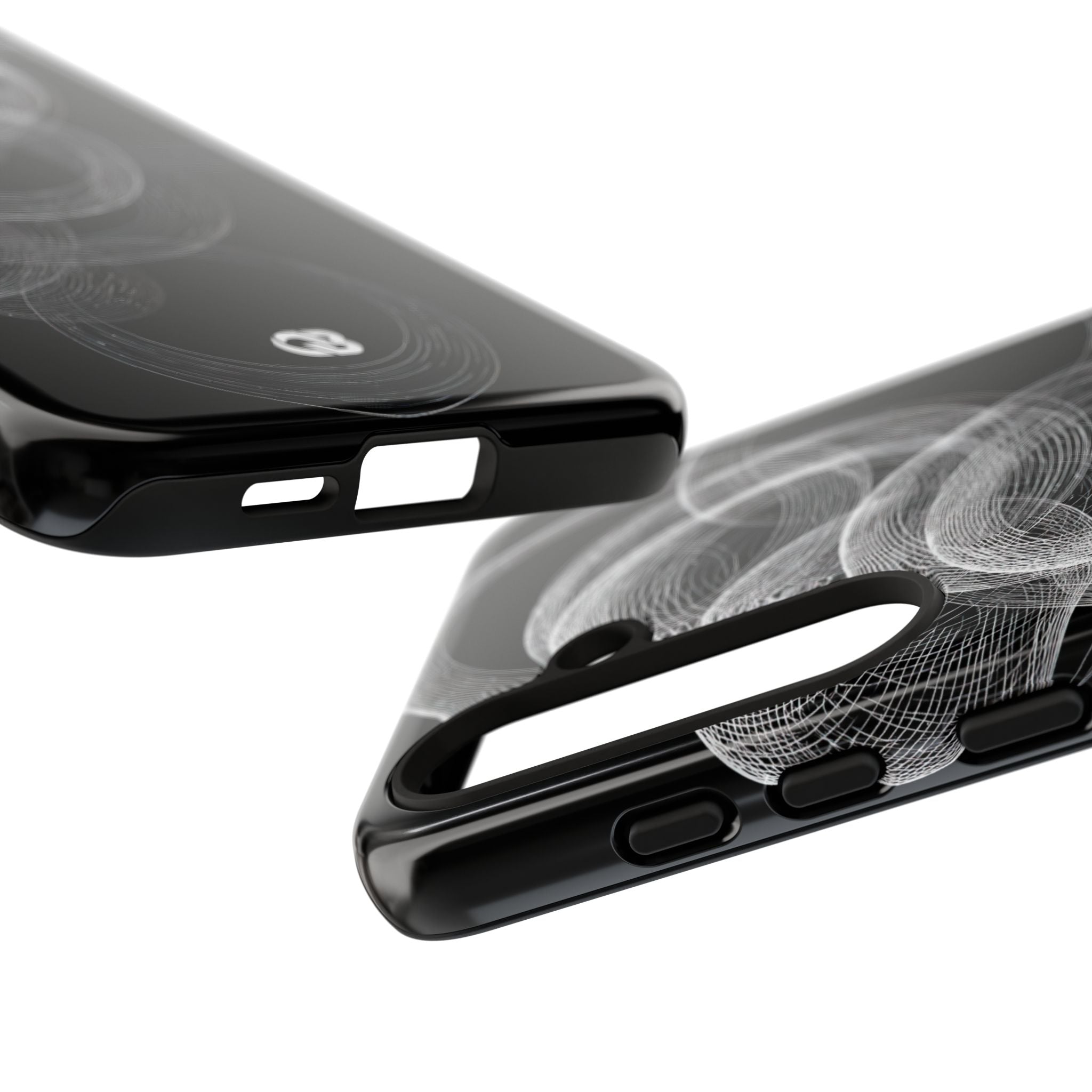 Black Tough Phone Case for Samsung - Kinetic Wireframe Orbit
