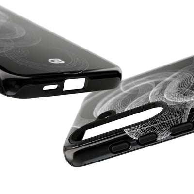 Black Tough Phone Case for Samsung - Kinetic Wireframe Orbit