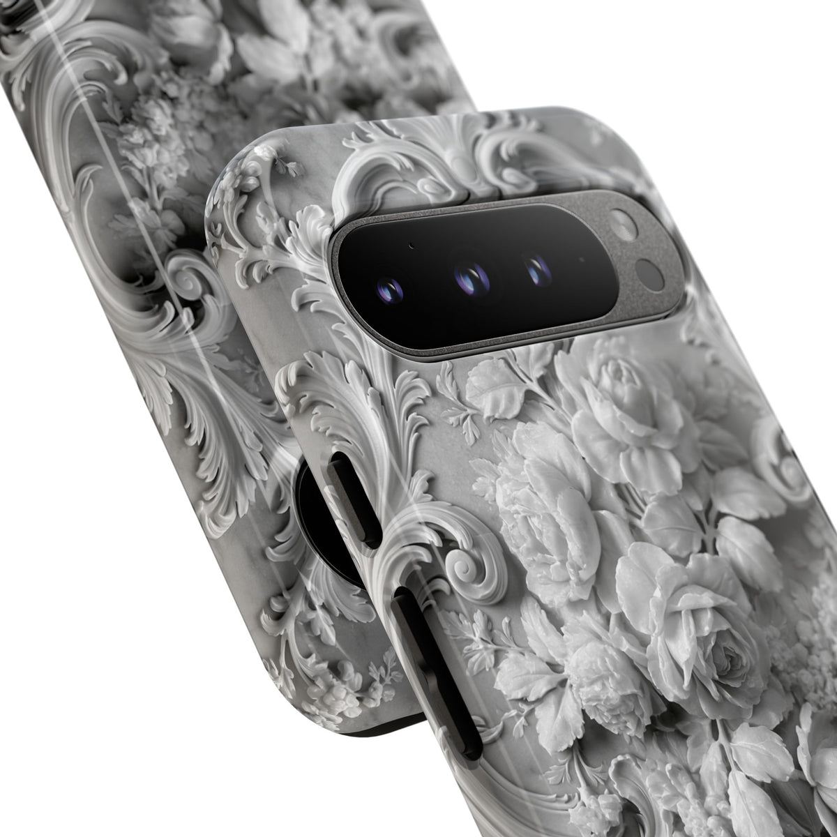 Rococo Marble Rose · Tough Phone Case for Pixel ·  White