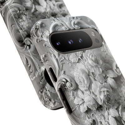Rococo Marble Rose · Tough Phone Case for Pixel ·  White