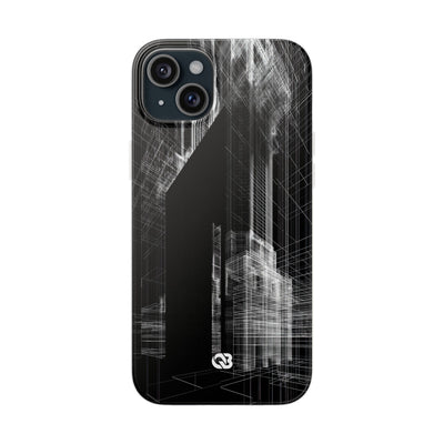 Black Lite Phone Case for iPhone - Ghost Urban Wireframe