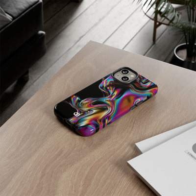 Purple Tough Phone Case for iPhone - Liquid Neon Chrome