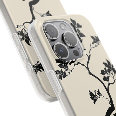 Beige Lite Phone Case for iPhone - Obsidian Bonsai Silhouette