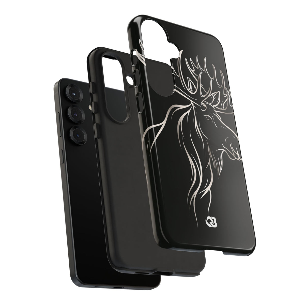 Nordic Moose Contour · Tough Phone Case for Samsung · Black