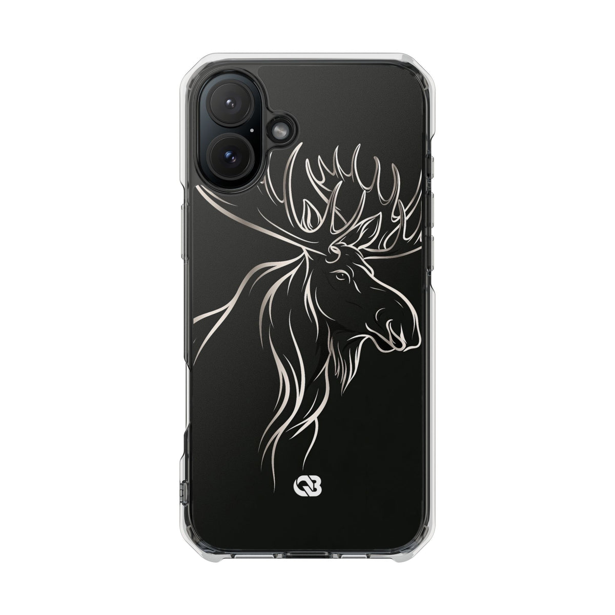 Nordic Moose Contour · Clear Impact Magnetic Phone Case for iPhone · Black