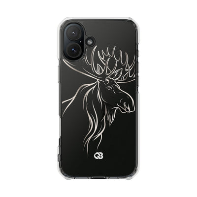 Nordic Moose Contour · Clear Impact Magnetic Phone Case for iPhone · Black