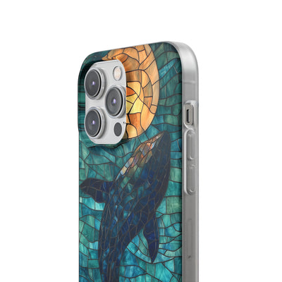 Stained Moon Whale · Soft Telefoncover for iPhone