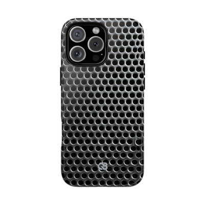 Silver Tough Phone Case for iPhone - Brutalist Steel Mesh