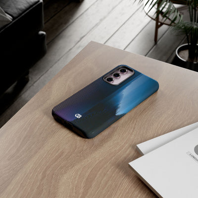 Blue Tough Phone Case for Samsung - Indigo Distortion Wave