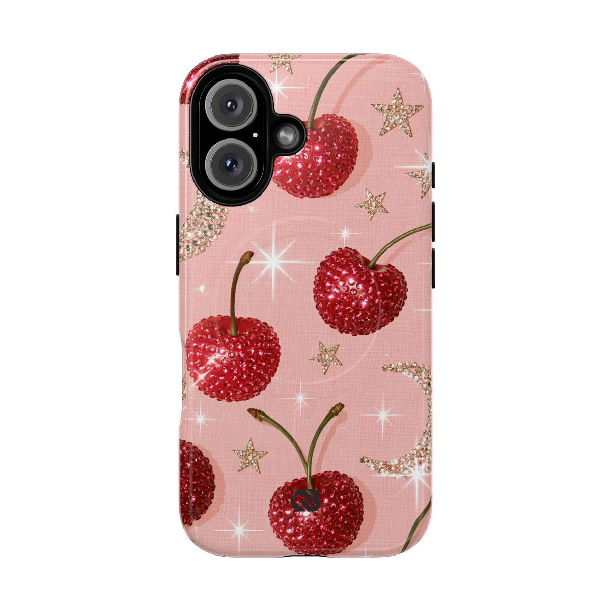 Bedazzled Ruby Cherries · Tough 2.0 Magnetic Phone Case for iPhone · Pink