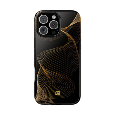 Gold Tough Phone Case for iPhone - Burnished Bronze Helix