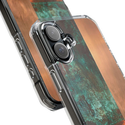Teal Impact MagSafe Phone Case for iPhone - Verdigris Copper Slab