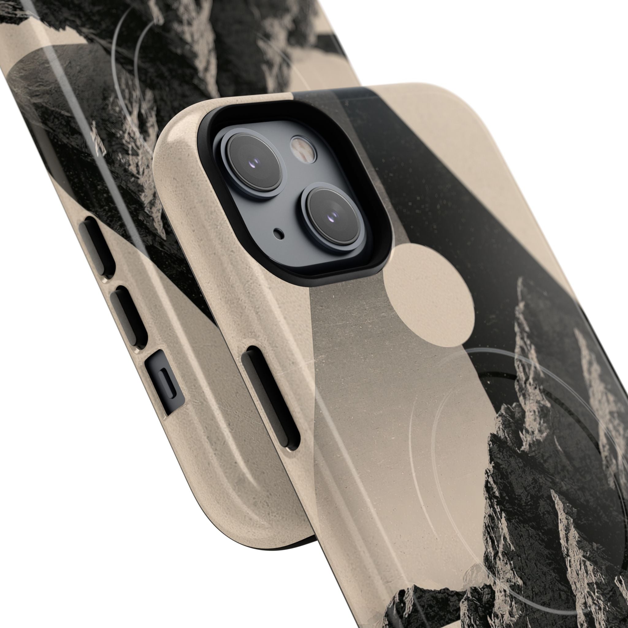 Beige Tough 2.0 Magsafe Phone Case for iPhone - Obsidian Summit Parchment