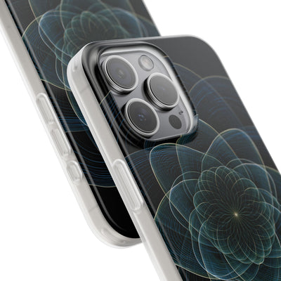 Blue Lite Phone Case for iPhone - Celestial Wireframe Bloom
