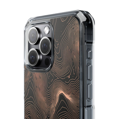 Orange Impact MagSafe Phone Case for iPhone - Salmon Ridge Topo