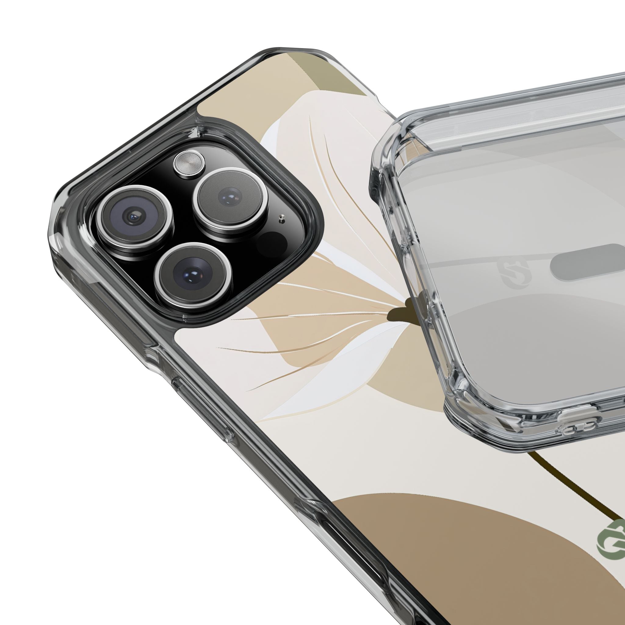 Beige Impact MagSafe Phone Case for iPhone - Sage Linen Magnolia