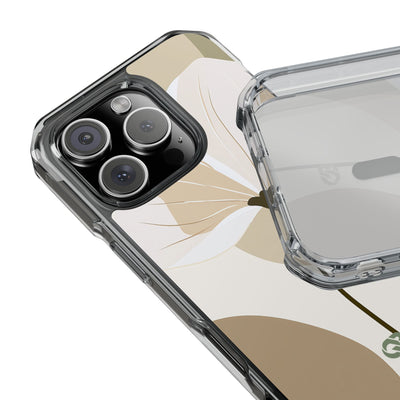 Beige Impact MagSafe Phone Case for iPhone - Sage Linen Magnolia