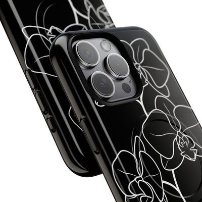 Black Tough 2.0 Magsafe Phone Case for iPhone - Noir Alabaster Orchid