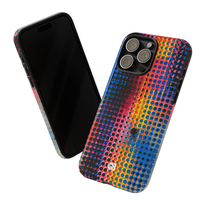 Chromatic Halftone Grid · Tough Phone Case for iPhone · Blue