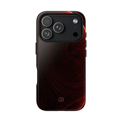 Red Tough Phone Case for iPhone - Crimson Flare Flux