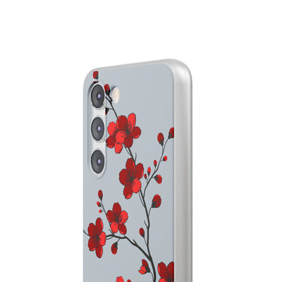 Grey Lite Phone Case for Samsung - Crimson Blossom Onyx