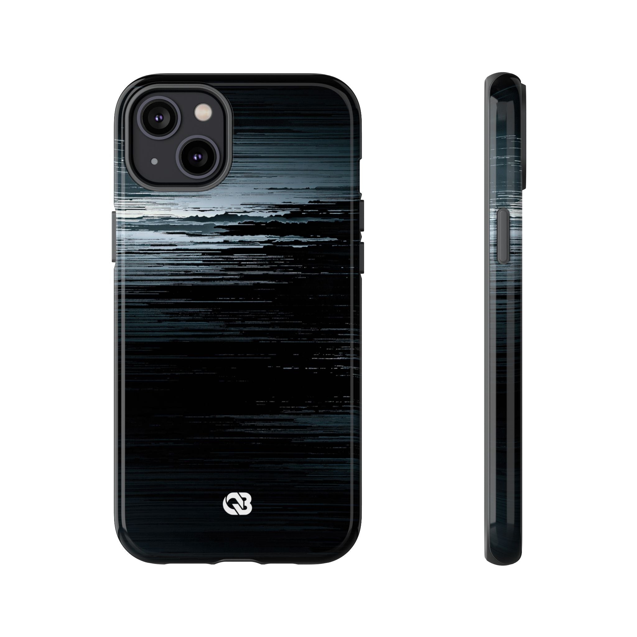 Black Tough Phone Case for iPhone - Frozen Signal Glitch