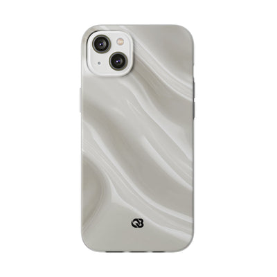 White Lite Phone Case for iPhone - Polished Ivory Wave