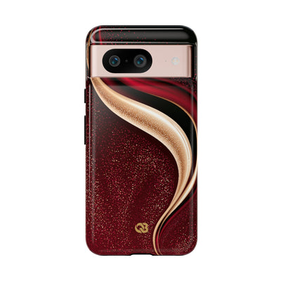 Gilded Crimson Flow · Tough Phone Case for Pixel ·  Red