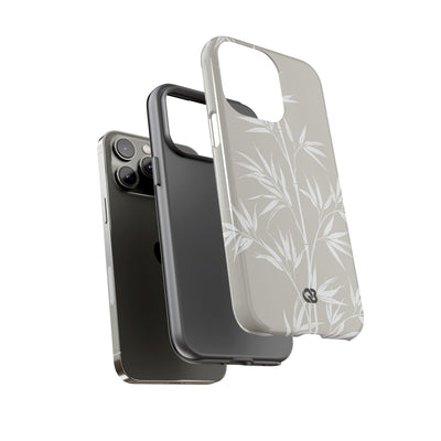 Beige Tough Phone Case for iPhone - Sandstone Bamboo Stalks