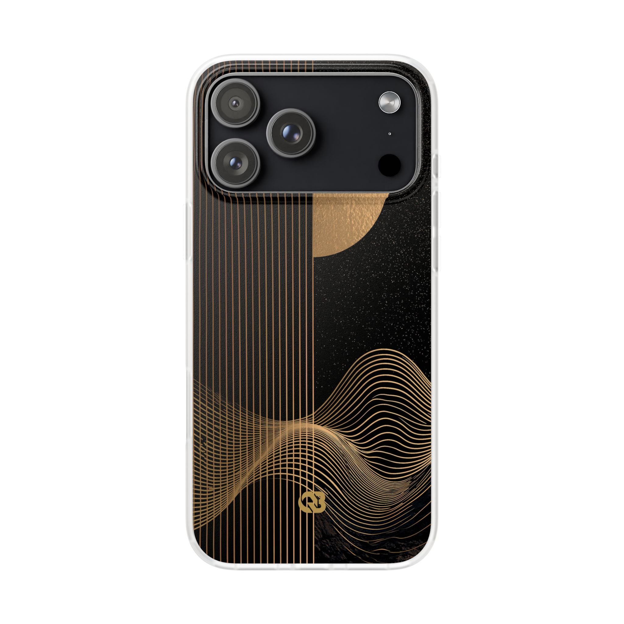 Gold Lite Phone Case for iPhone - Gilded Obsidian Dunes