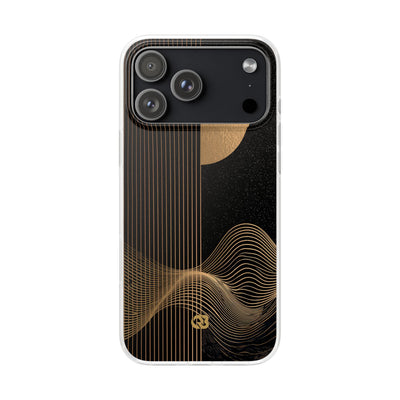 Gold Lite Phone Case for iPhone - Gilded Obsidian Dunes