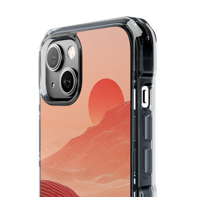 Red Impact MagSafe Phone Case for iPhone - Crimson Ridge Lines