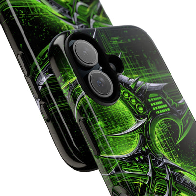 Cyber Sigil Grid · Tough Phone Case for iPhone · Green