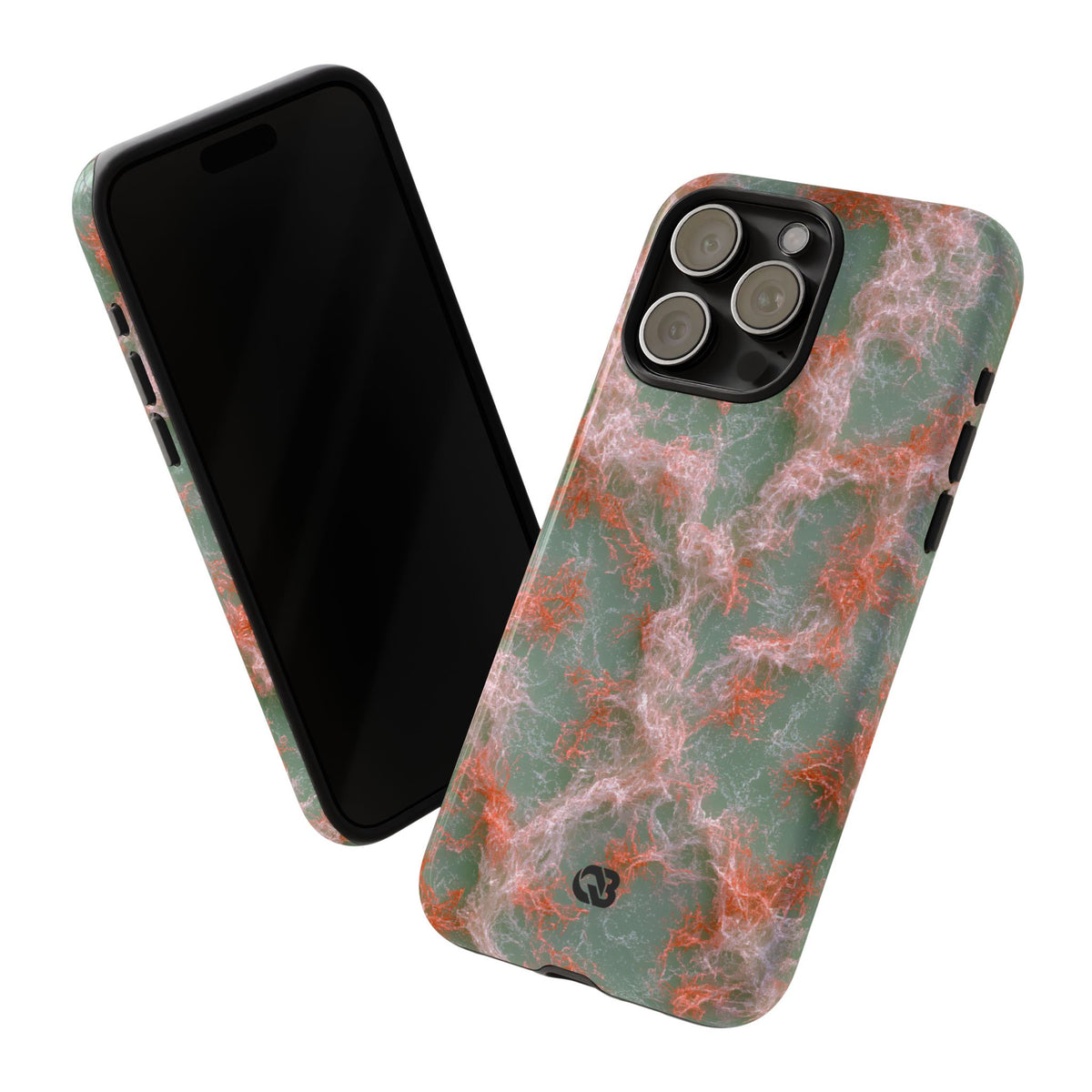 Coral Pixel Matrix · Tough Phone Case for iPhone · Green
