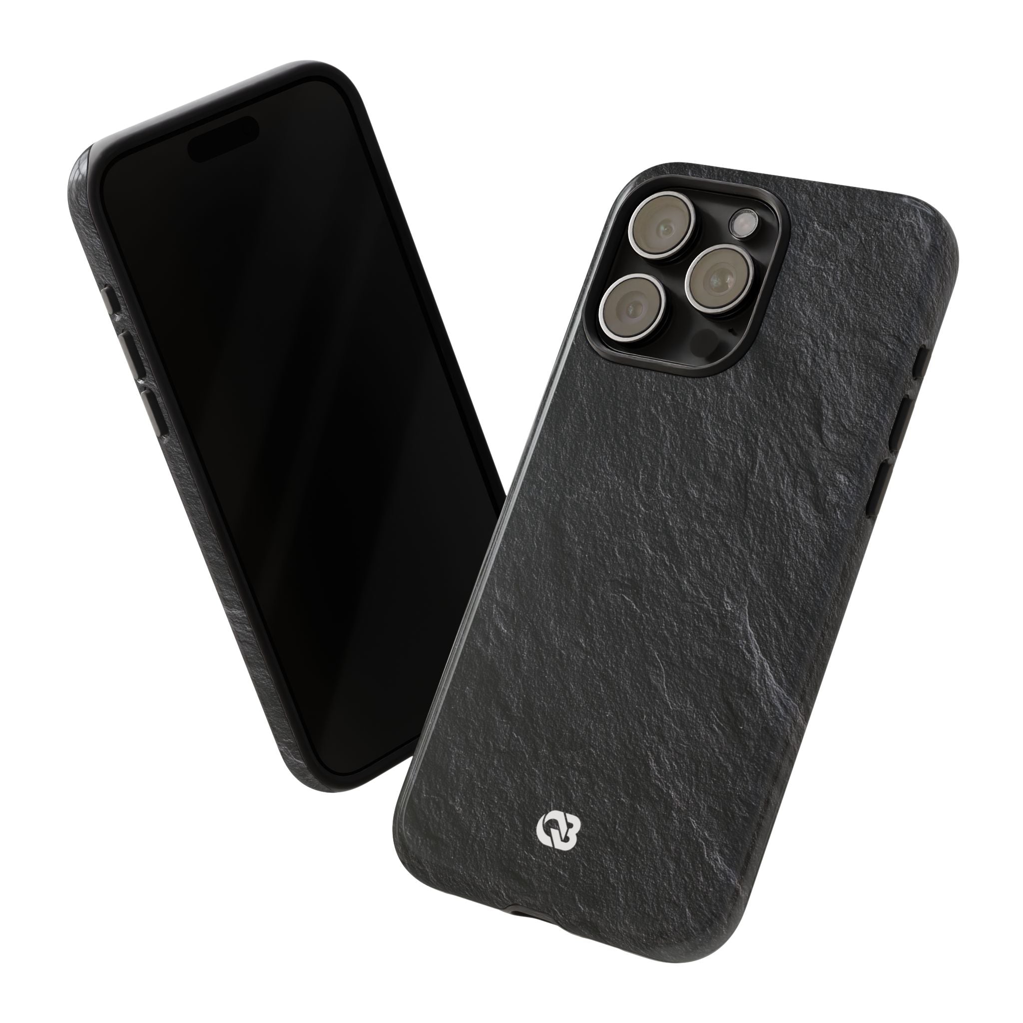 Black Tough Phone Case for iPhone - Raw Obsidian Slate