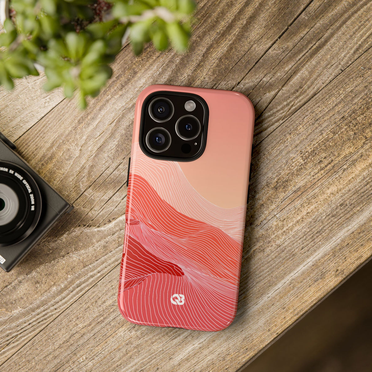 Coral Ridge Contours · Tough Phone Case for iPhone · Red