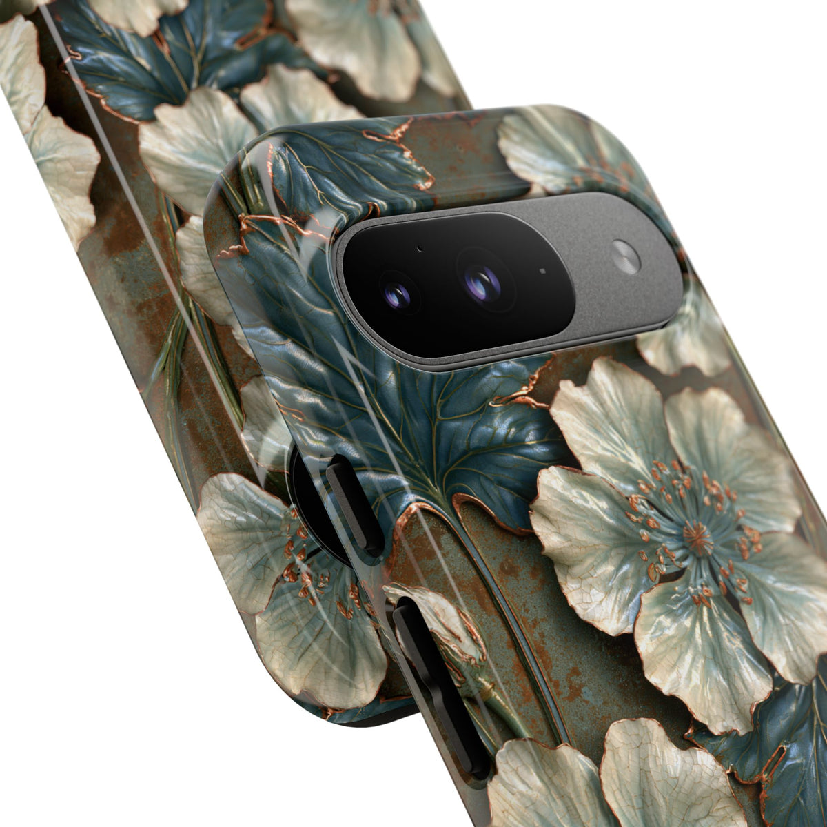 Gilded Blossom Reverie · Tough Phone Case for Pixel ·  Teal
