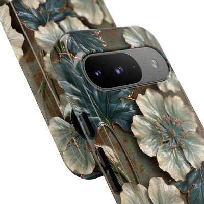 Gilded Blossom Reverie · Tough Phone Case for Pixel ·  Teal