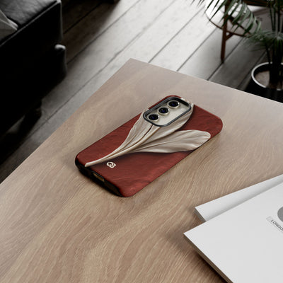 Carved Ivory Plume · Tough Phone Case for Samsung · Red