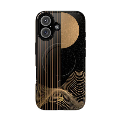 Gold Tough 2.0 Magsafe Phone Case for iPhone - Gilded Obsidian Dunes