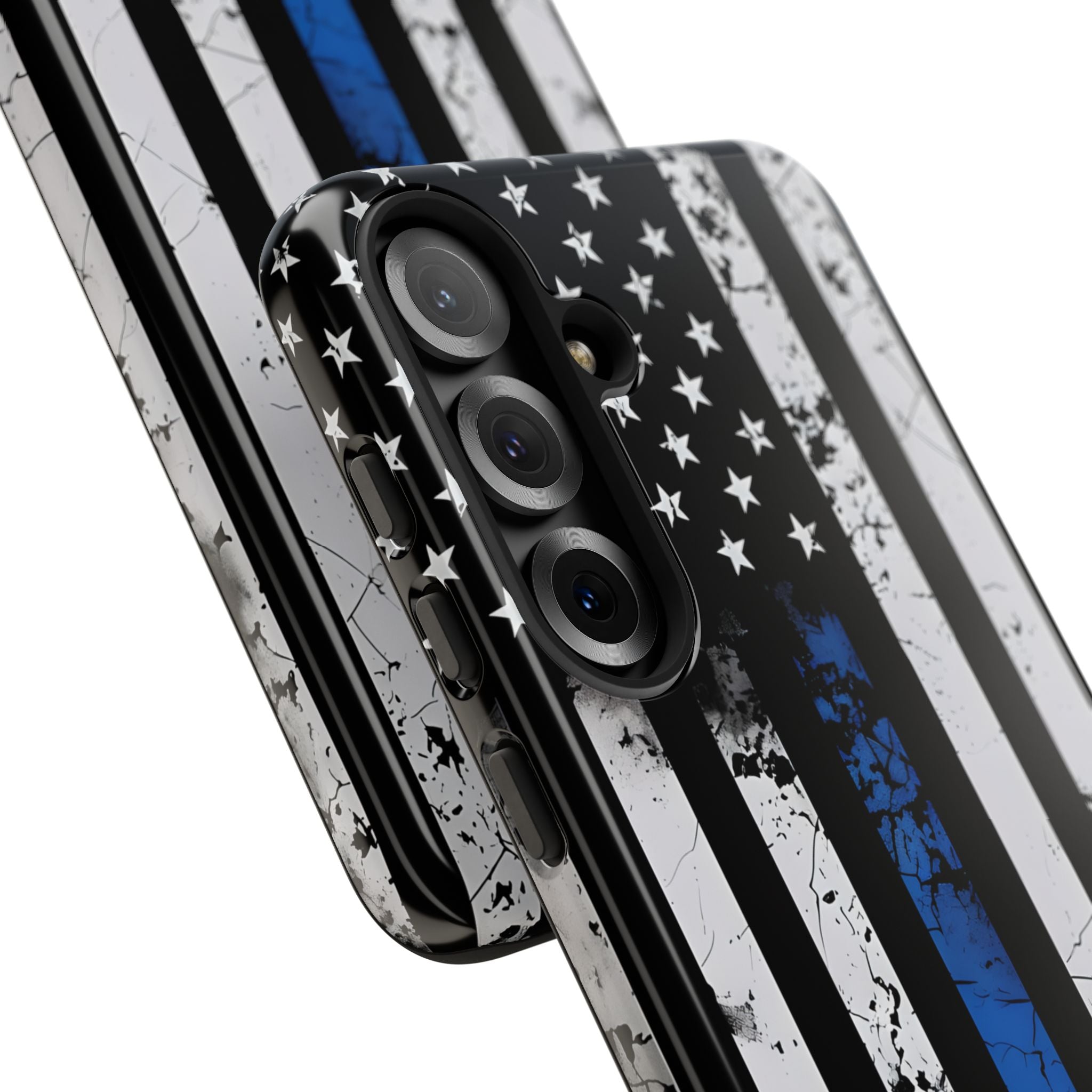 Blau gestreifte Flagge Samsung S25 Plus Case - Tough