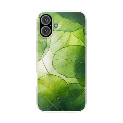Emerald Leaf Veins · Soft Phone Case for iPhone