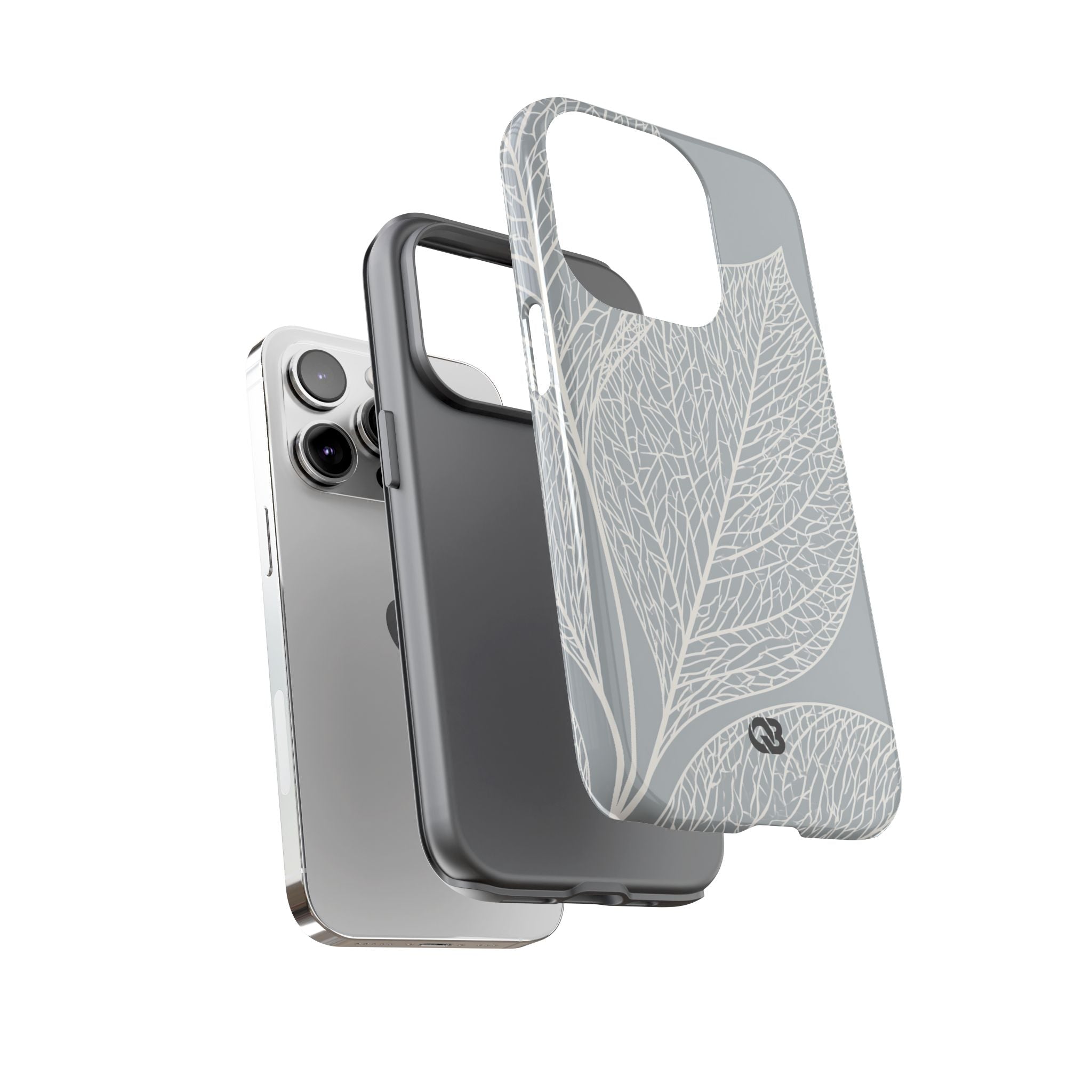 Grey Tough Phone Case for iPhone - Frosted Ash Veins
