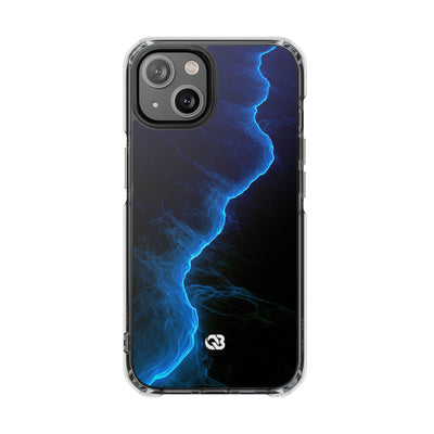 Electric Azure Drift · Clear Impact Magnetic Phone Case for iPhone · Blue