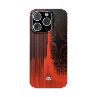 Red Lite Phone Case for iPhone - Crimson Frequency Pulse