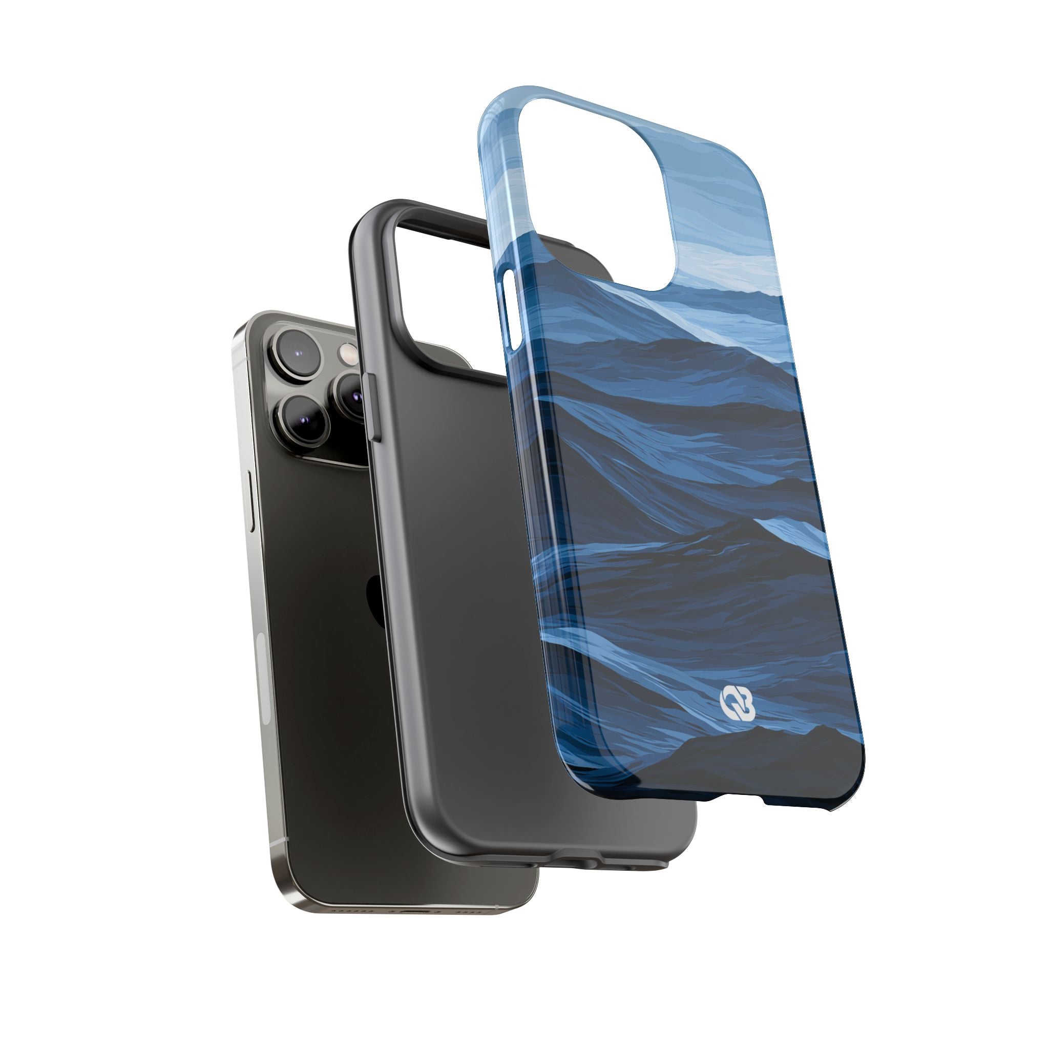 Blue Tough Phone Case for iPhone - Cobalt Ridge Tides