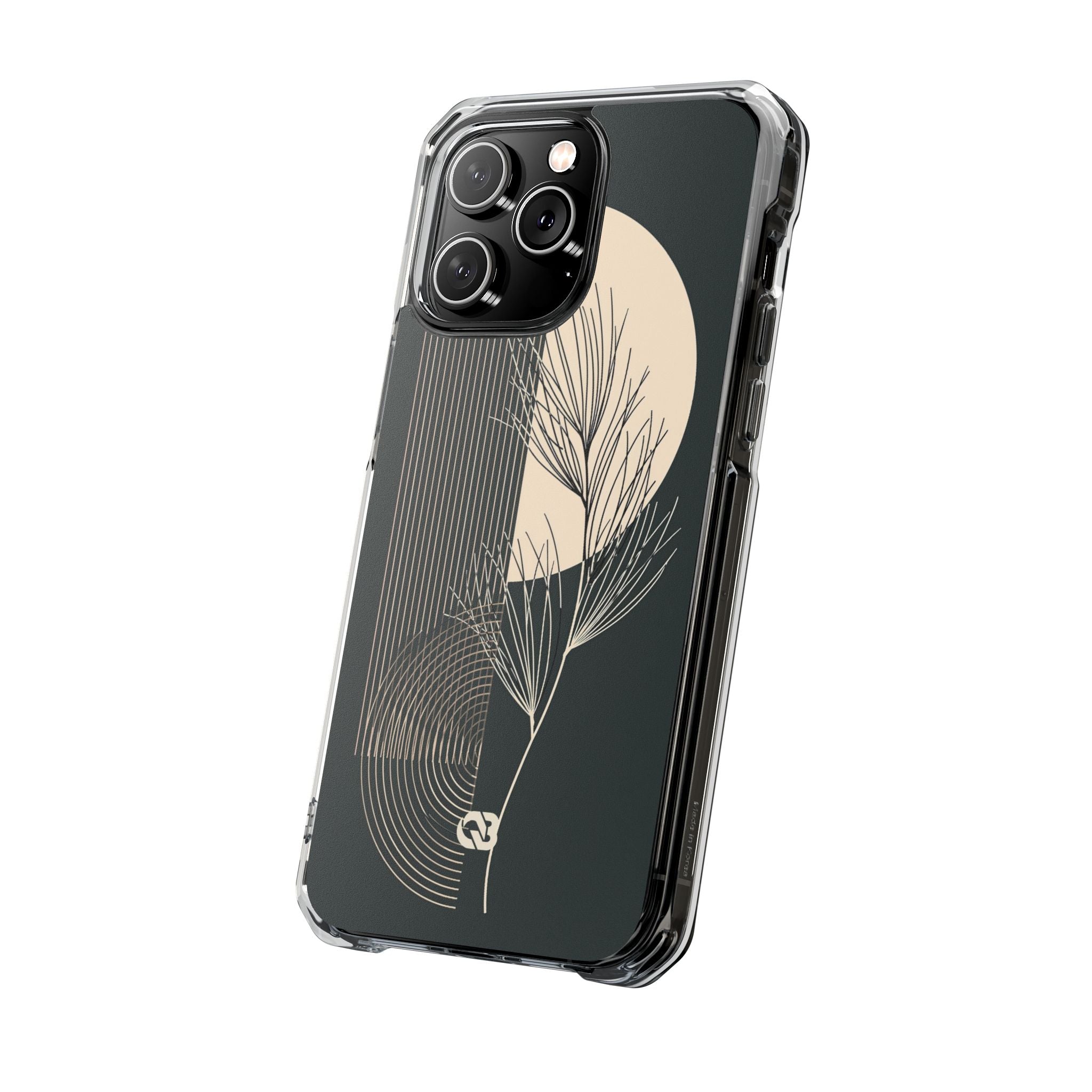 Black Impact MagSafe Phone Case for iPhone - Obsidian Sand Willow
